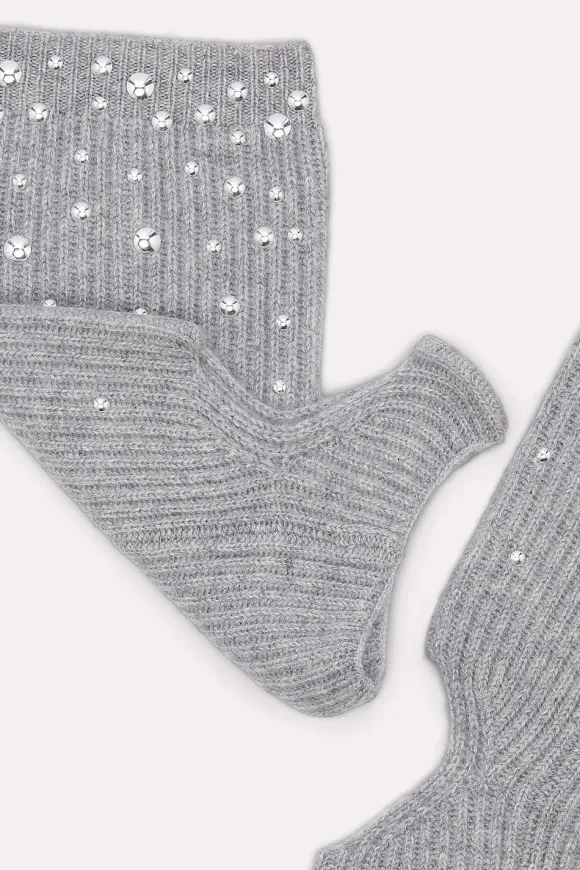 Small Accessories | Dorothee Schumacher Cashmere Coolness Studded Legwarmer Cool Grey Melange