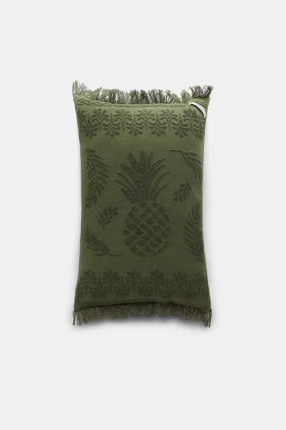 Small Accessories | Dorothee Schumacher Cosy Towelling Cushion Dark Olive Green