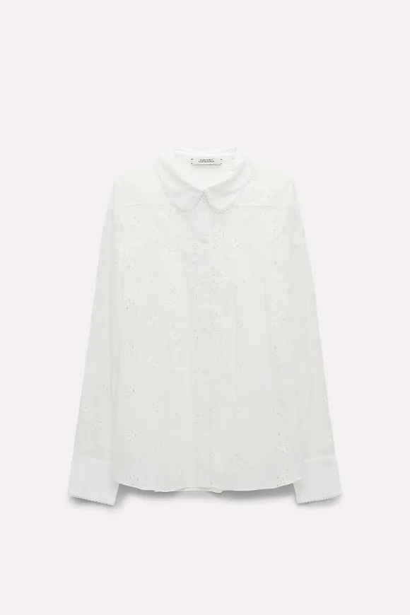 Blusen | Dorothee Schumacher Embroidered Ease Blouse Camellia White