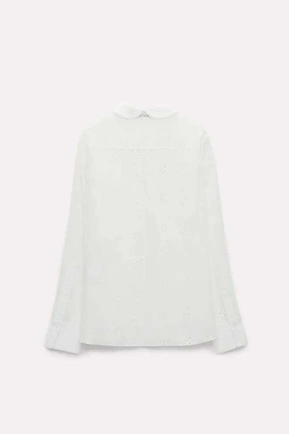 Blusen | Dorothee Schumacher Embroidered Ease Blouse Camellia White