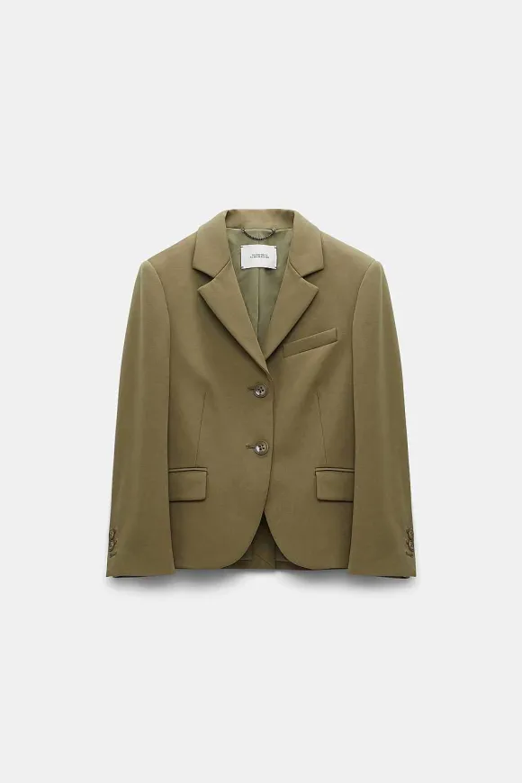 Blazer | Dorothee Schumacher Emotional Essence Jacket Dark Shiny Khaki