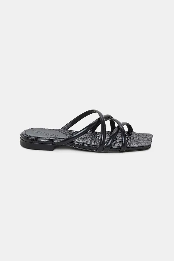 Schuhe | Dorothee Schumacher Exotic Shine Flat Sandal Pure Black