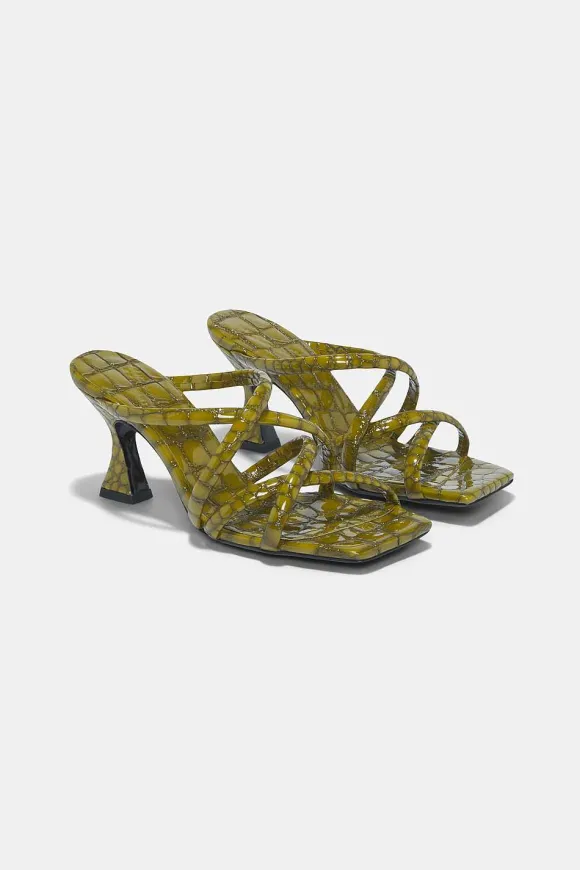 Schuhe | Dorothee Schumacher Exotic Shine Heeled Sandal Shimmering Green