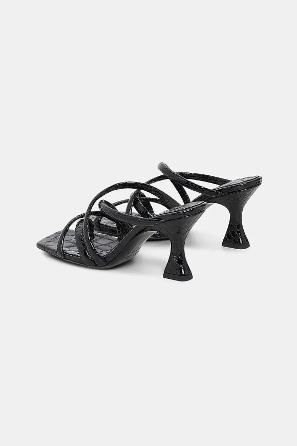 Schuhe | Dorothee Schumacher Exotic Shine Heeled Sandal Pure Black