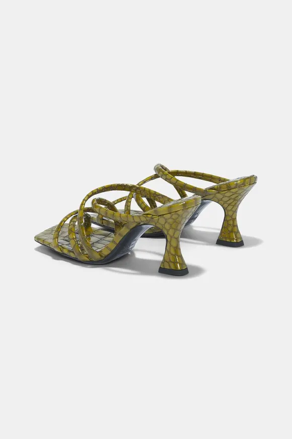 Schuhe | Dorothee Schumacher Exotic Shine Heeled Sandal Shimmering Green