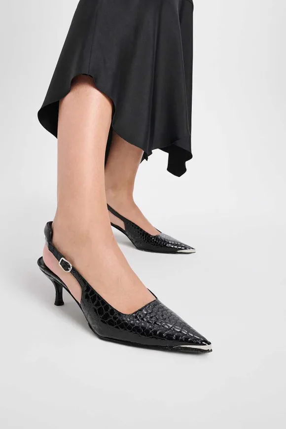 Schuhe | Dorothee Schumacher Exotic Shine Kitten Heel Pure Black