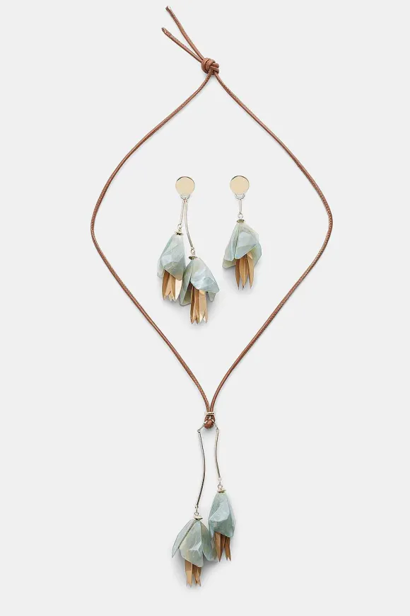 Schmuck | Dorothee Schumacher Flower Power Asymmetric Earrings Sage Green