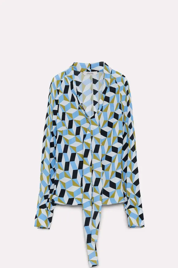 Blusen | Dorothee Schumacher Graphic Volumes Blouse Blue Graphics