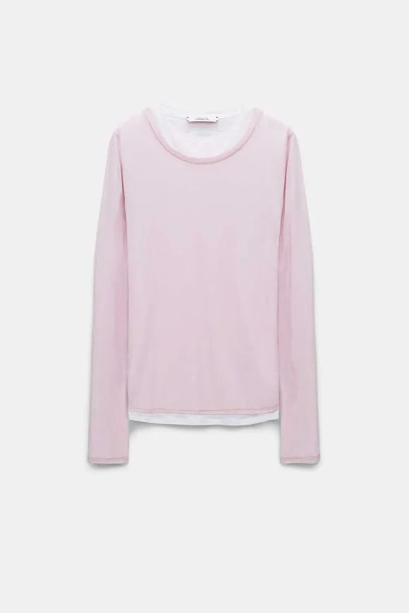 Shirts & Tops | Dorothee Schumacher Layer Love Shirt White And Rose Mix