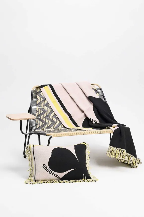 Small Accessories | Dorothee Schumacher Lucky Clover Blanket Beige/Black/Yellow