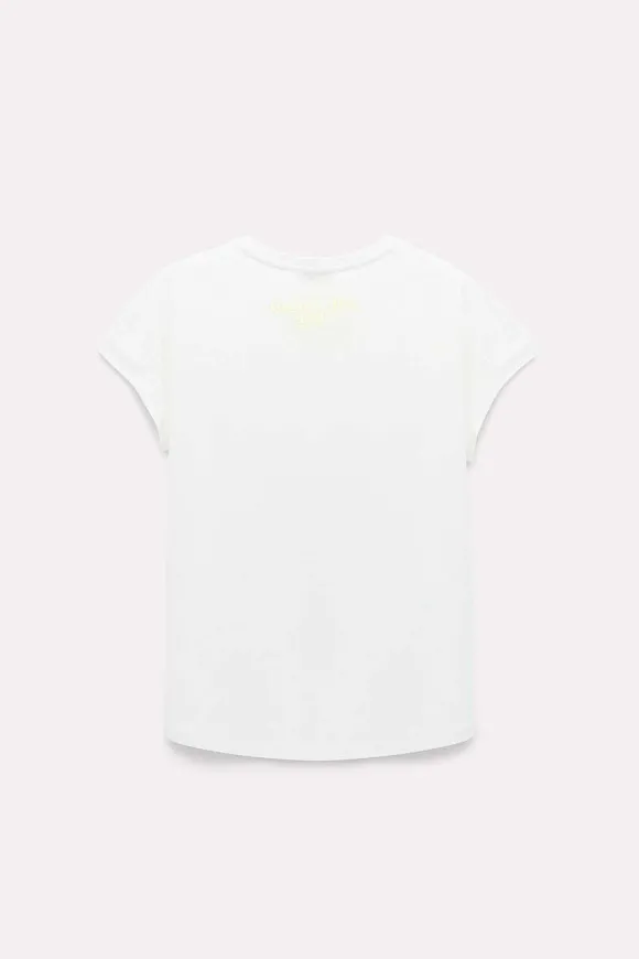 Shirts & Tops | Dorothee Schumacher Lucky You Shirt Camelia White With Glold Print