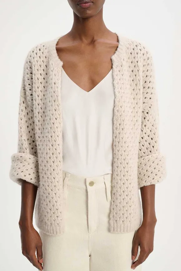 Strick | Dorothee Schumacher Luxury Structures Cardigan Cozy Light Cream