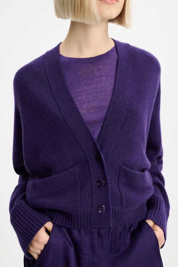 Strick | Dorothee Schumacher Modern Statements Cardigan Dark Purple