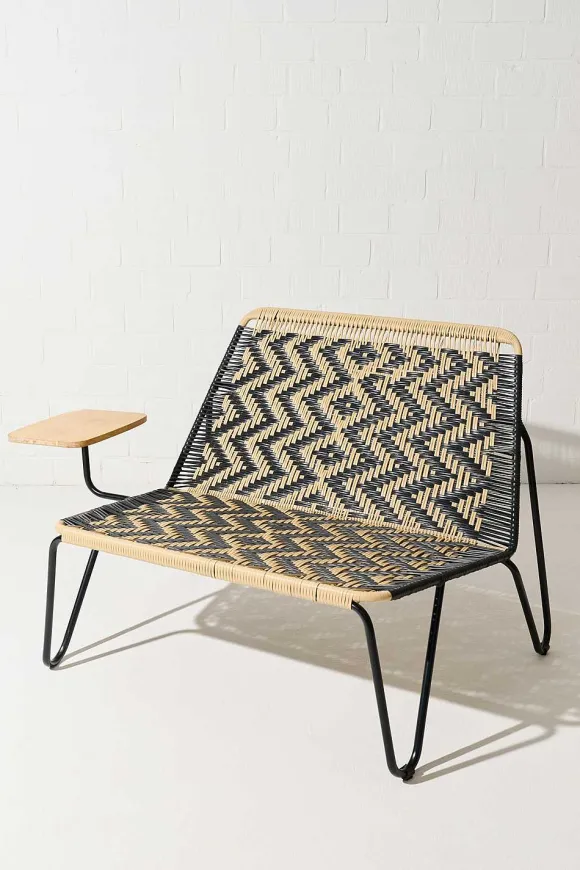 Tucurinca | Dorothee Schumacher Prii Love Seat Bench Black Beige Mix