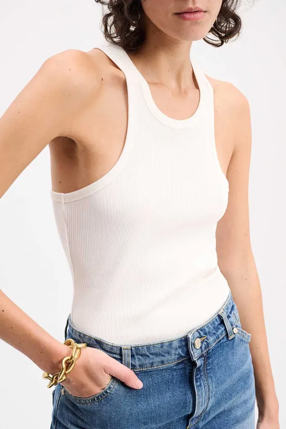 Shirts & Tops | Dorothee Schumacher Ribbed Seduction Top Camellia White