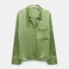 Blusen | Dorothee Schumacher Shiny Statement Blouse Soft Green