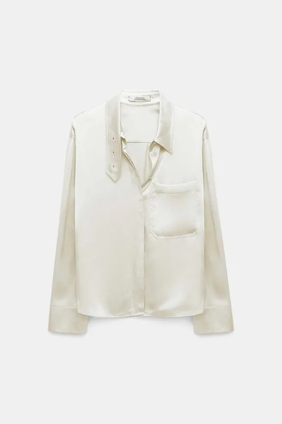 Blusen | Dorothee Schumacher Shiny Statement Blouse Shaded White