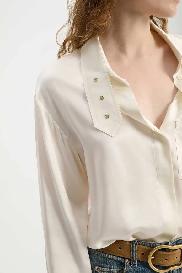 Blusen | Dorothee Schumacher Shiny Statement Blouse Shaded White