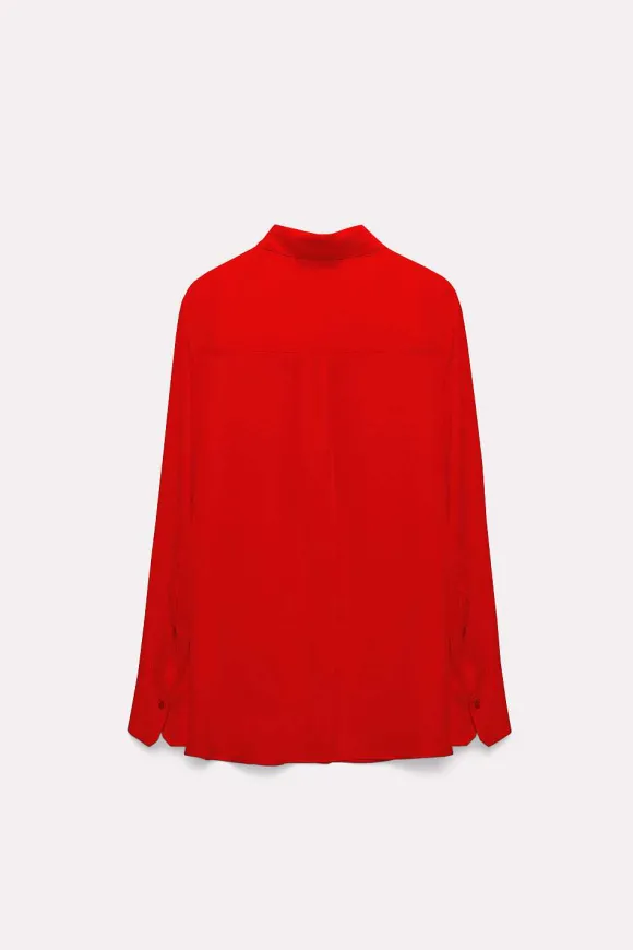 Blusen | Dorothee Schumacher Sophisticated Volumes Blouse Shiny Red