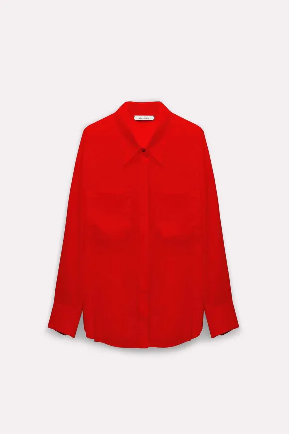 Blusen | Dorothee Schumacher Sophisticated Volumes Blouse Shiny Red