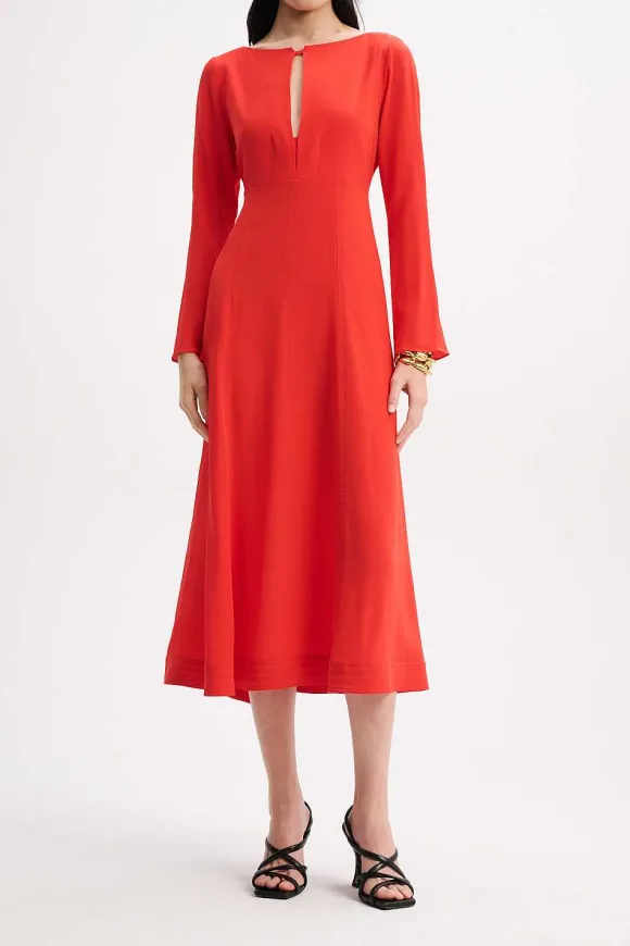 Kleider | Dorothee Schumacher Sophisticated Volumes Dress Shiny Red