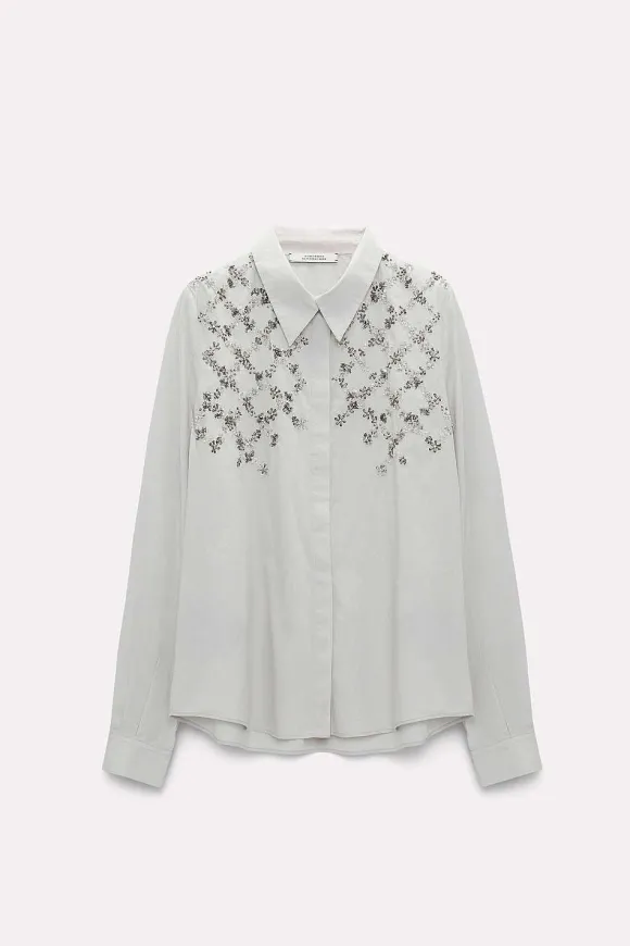 Blusen | Dorothee Schumacher Sparkling Poplin Blouse Silver Grey