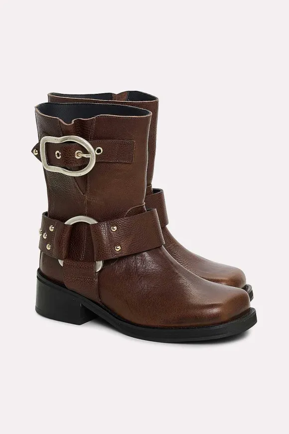 Schuhe | Dorothee Schumacher Strong Femininity Short Biker Boot True Brown