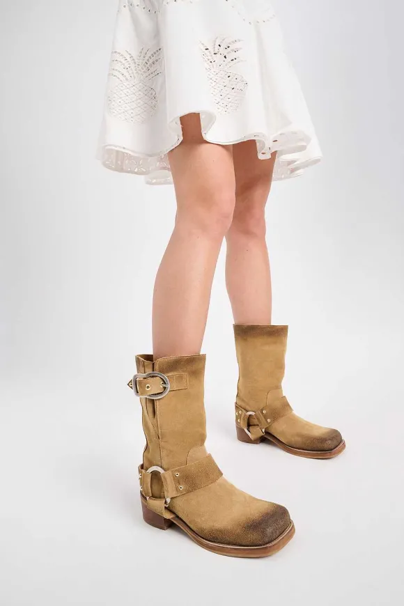 Schuhe | Dorothee Schumacher Waxed Statement Short Biker Camel